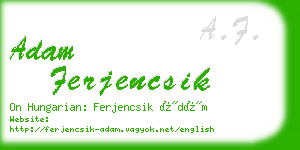 adam ferjencsik business card